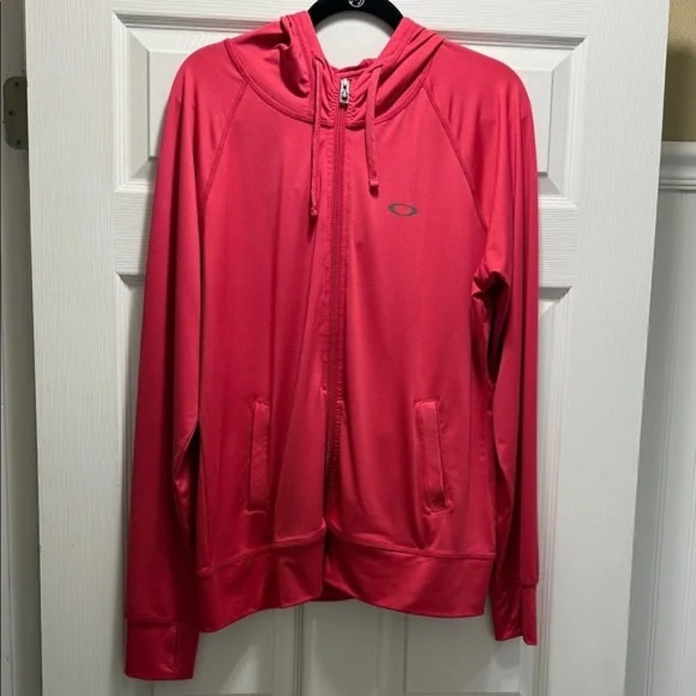 Oakley Women's Coral Pink Hooded Zip-Up Jacket